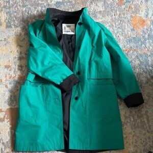 London Fog Teal Jacket with Black Trim